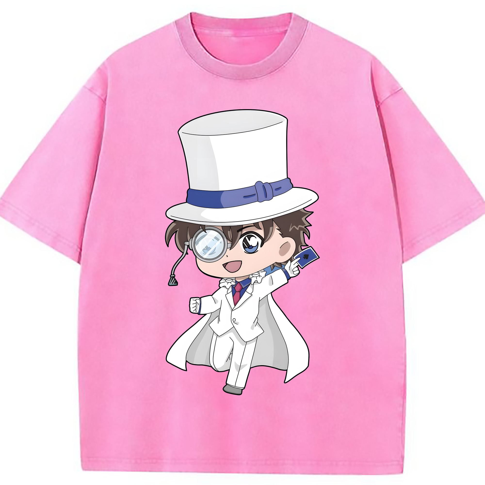 （画像用） 名探偵コナン くろば かいと Detective Conan Kuroba Kaito 綿100% ヴィンテージ風 半袖Tシャツ（フロントプリント）